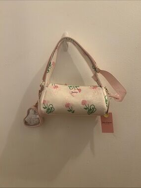 Juicy Couture Cream Pink Floral Mini Barrel Bag